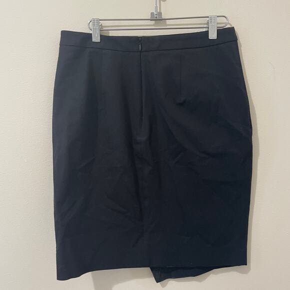 Banana Republic Black Asymmetric Wrap Skirt Size 4 - Picture 3 of 6